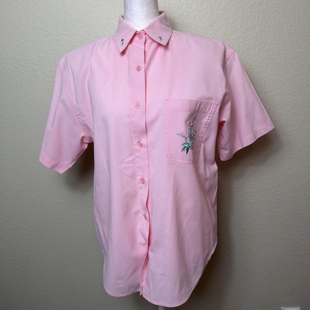 Separate Issue Blouse Womens Small Pink Floral Cottagecore Button Up Top 1990s